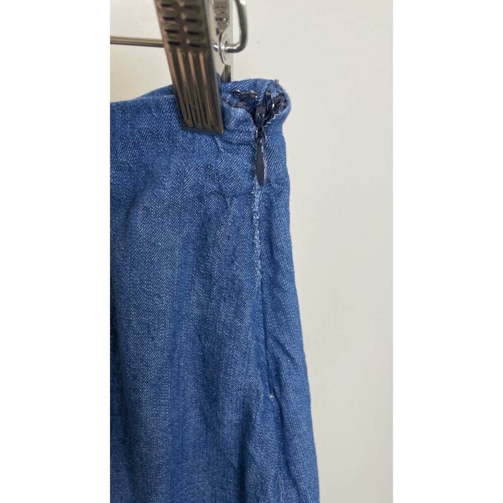 BP Y2K Skirt Ruffle Fringe Hem Western Denim Above Knee Cowgirl Boho Blue Size S - Picture 5 of 11
